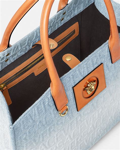 versace denim tote bag|versace tote bag for women.